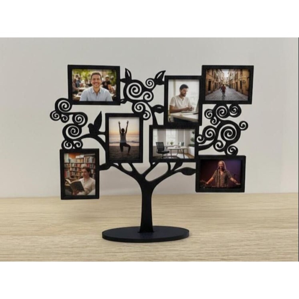 Family Photo Tree Display, 3D Printed Family Picture Holder, Tabletop Photo Fram